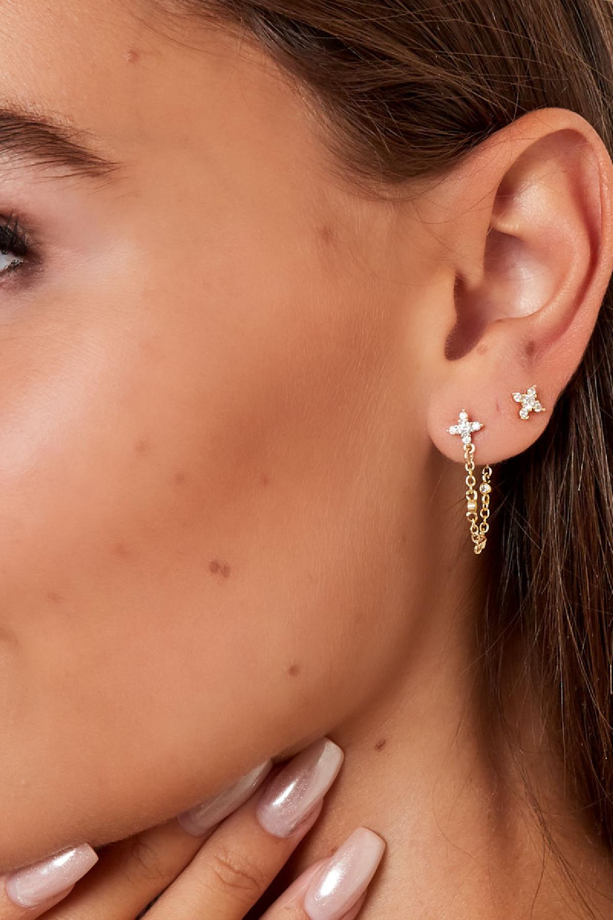 Ear Studs Star - Sparkle Collection Gold Color Copper