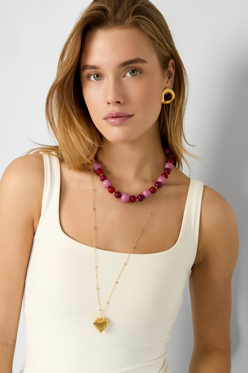 Stainless Steel Long Necklaces Heart Casual Daily Simple Series Women's jewelry