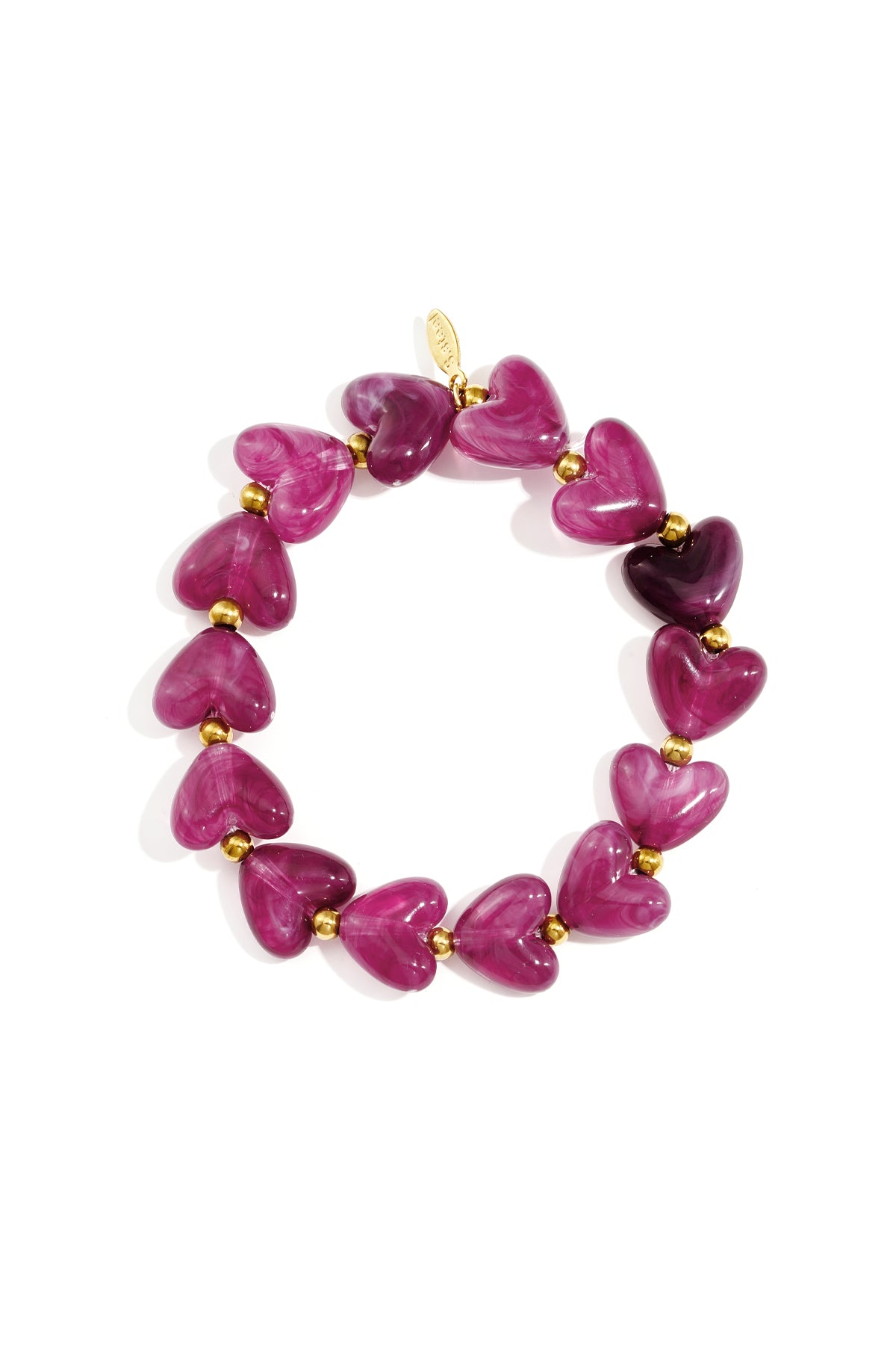 Elastic heart beaded bracelet